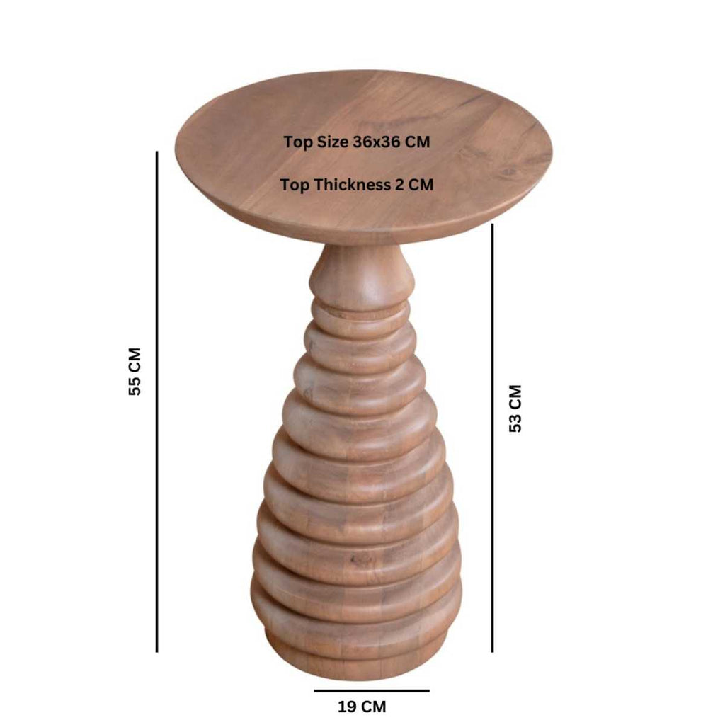 Cane & Mango Wood Side Table