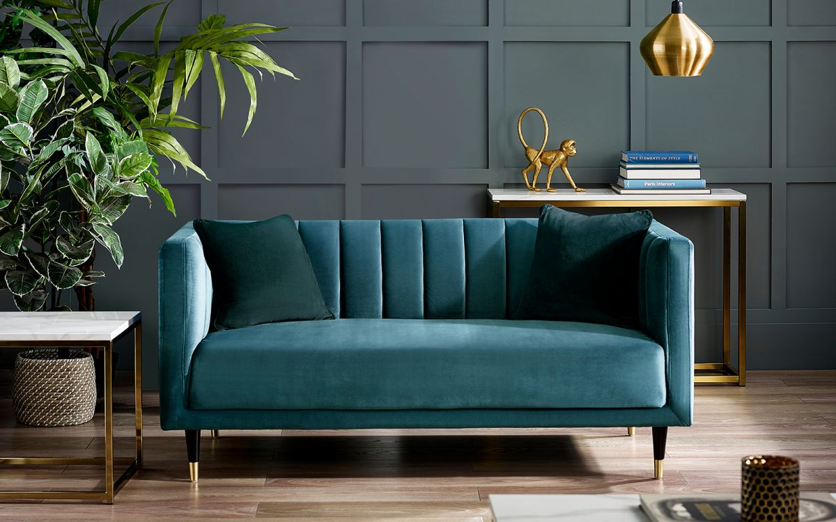 Salma Teal 2 Seater Sofa